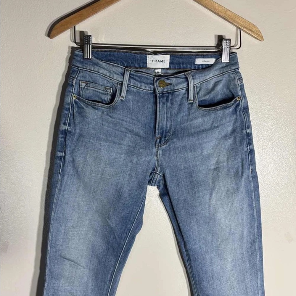 FRAME Le Garcon Jeans Womens Blue Denim Mid Rise Straight Leg Stretch